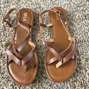 Brown strappy sandals